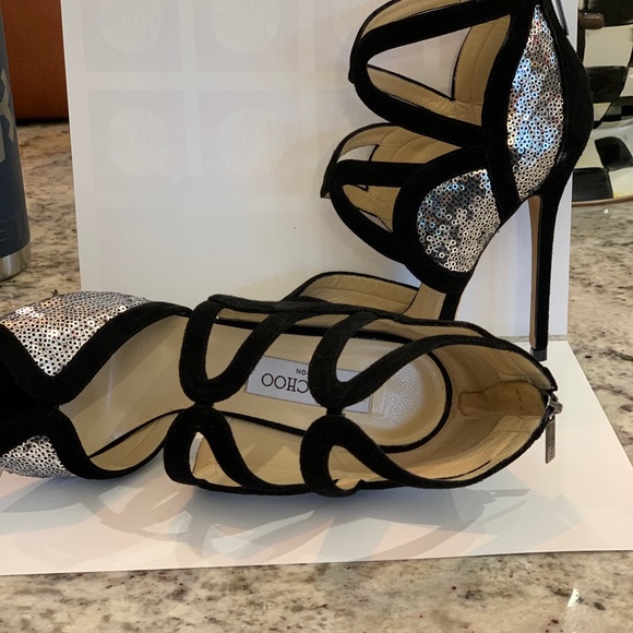 Jimmy choo temptress black suede shoes bling! - Picture 4 of 9